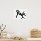 Keegan Jewel Friesian Stallion Poster (Keuken)