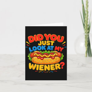 Keek naar worst Grappig Hotdog Voedsel Humor Grafi Kaart