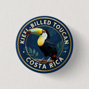 Keel-Billed Toekan Costa Rica Tropische Vogel Ronde Button 3,2 Cm