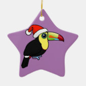 Keel-billing Toucan Santa Keramisch Ornament (Voorkant)