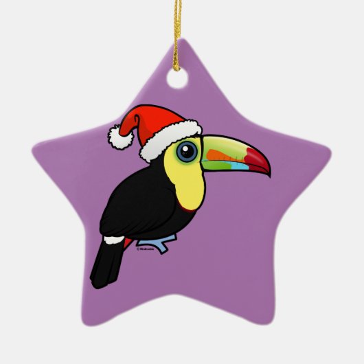 Keel-billing Toucan Santa Keramisch Ornament (Voorkant)