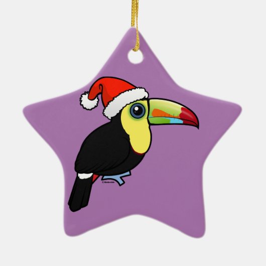 Keel-billing Toucan Santa Keramisch Ornament (Achterkant)