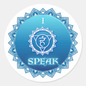 Keel Chakra Mantra - Ik spreek Ronde Sticker (Voorkant)