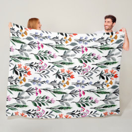 Keel- en naaldsnijwerk trendy waterverf wit fleece deken