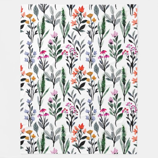 Keel- en naaldsnijwerk trendy waterverf wit fleece deken (Voorkant)