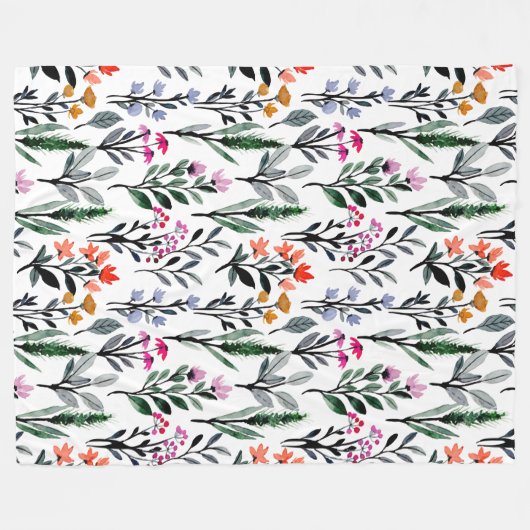 Keel- en naaldsnijwerk trendy waterverf wit fleece deken (Voorkant (Horizontaal))