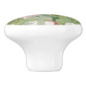 Keel- keramische knol met roze rozen knop (Zijkant)