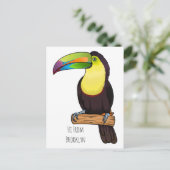 Keel-navelstaarster cartoon briefkaart (Staand voorkant)