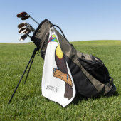 Keel-navelstaarster cartoon golfhanddoek (Groen)
