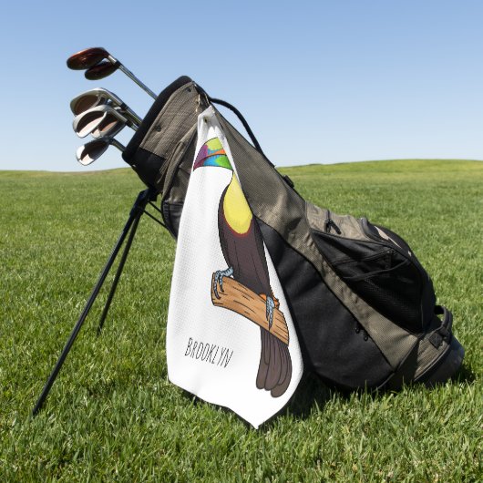 Keel-navelstaarster cartoon golfhanddoek (Groen)