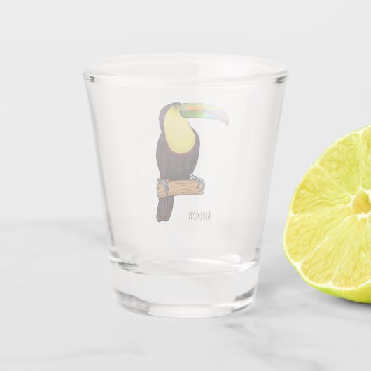 Keel-navelstaarster cartoon shot glas (Achterkant)