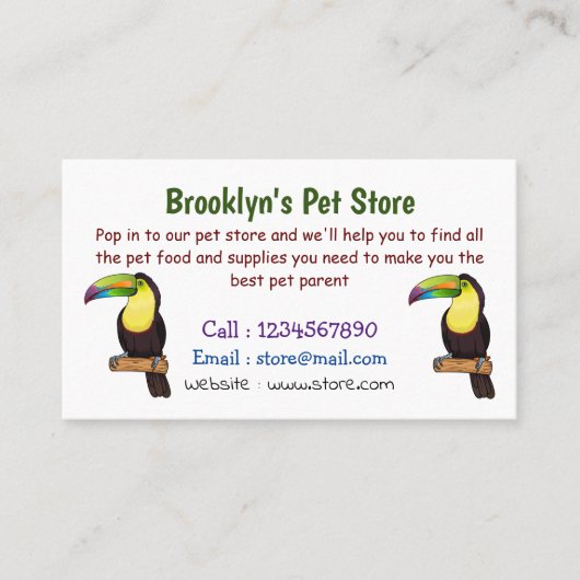 Keel-navelstaarster cartoon visitekaartje (Voorkant)