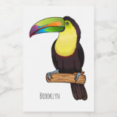 Keel-navelstaarster cartoon voedselcontainer etiket (Enkel label)