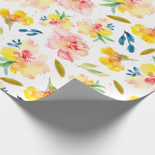 Keel-roze Waterverf Cadeaupapier (Hoek)