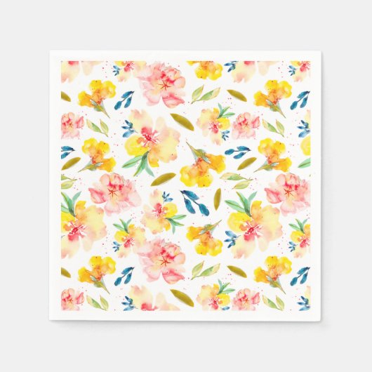 Keel-roze Waterverf Servet (Voorkant)