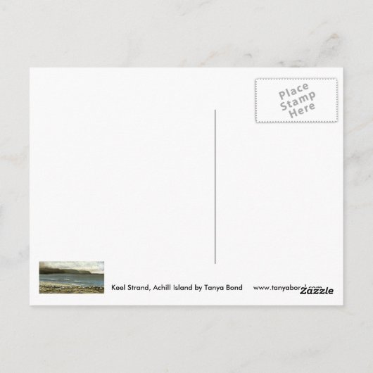 Keel Strand, briefkaart van het eiland Achill (Achterkant)