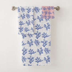 Keel van blauw en wit zee bad handdoek