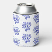 Keel van blauw en wit zee blikjeskoeler (Blikje Achterkant)