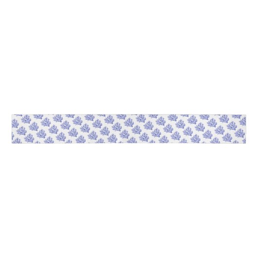 Keel van blauw en wit zee grosgrain lint (Voorkant)