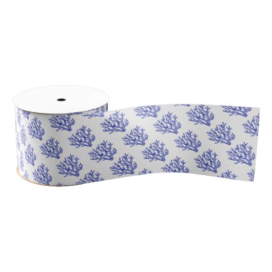 Keel van blauw en wit zee grosgrain lint (Spoel)