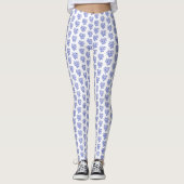 Keel van blauw en wit zee leggings (Voorkant)