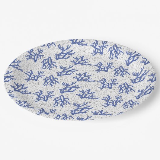 Keel van blauw en wit zee papieren bordje (Gekanteld)