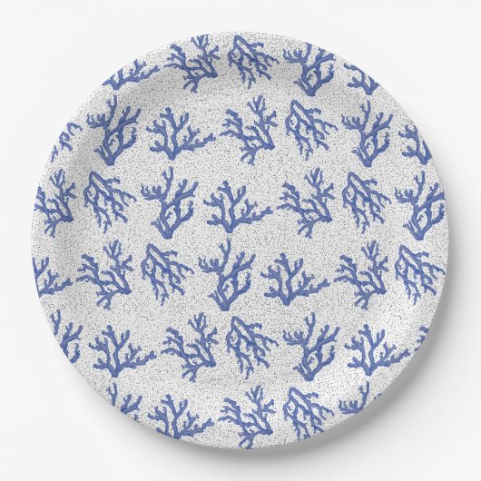 Keel van blauw en wit zee papieren bordje (Voorkant)