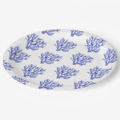 Keel van blauw en wit zee papieren bordje (Gekanteld)