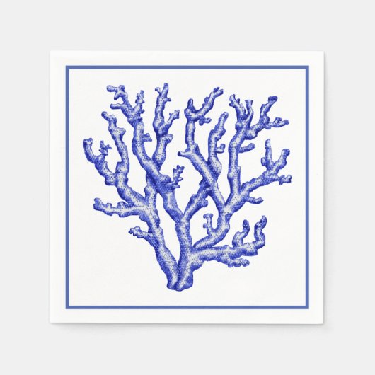 Keel van blauw en wit zee servet (Voorkant)