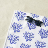 Keel van blauw en wit zee strandlaken (In situ)