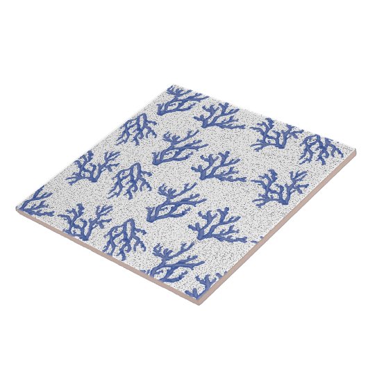 Keel van blauw en wit zee tegeltje (Zijkant)