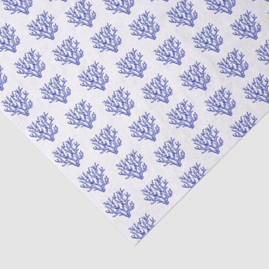Keel van blauw en wit zee tissuepapier (Detail)