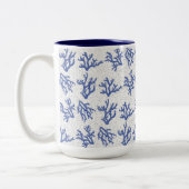 Keel van blauw en wit zee tweekleurige koffiemok (Links)