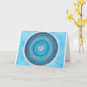 Keelchakra Mandala Wenskaarten Kaart (Gele Bloem)