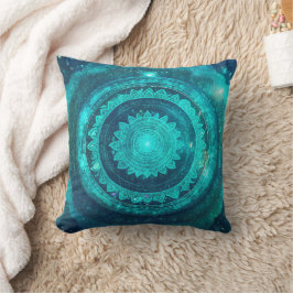 Keelchakra Turquoise Mandala Kussen