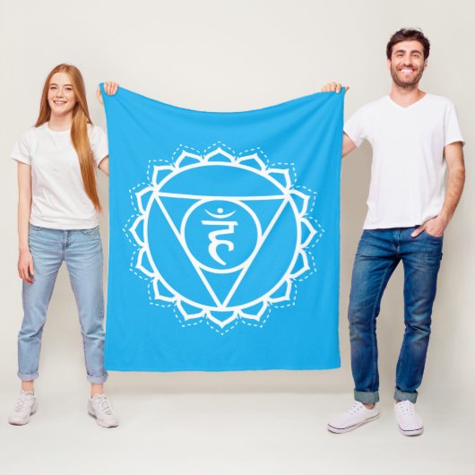 keelchakra | Vishuddha | Blauwe meditatie Fleece Deken (In situ)