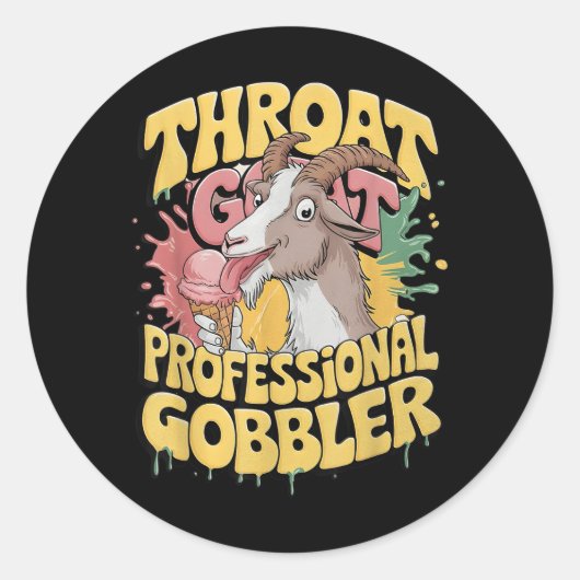 Keelgeit Professionele Gobbler Retro Ongepast Ronde Sticker (Voorkant)