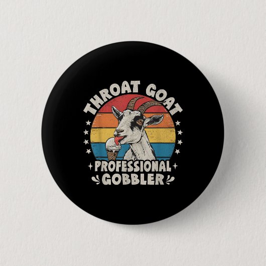 Keelgeitenretro ongepaste volwassen humor grappig ronde button 5,7 cm (Voorkant)