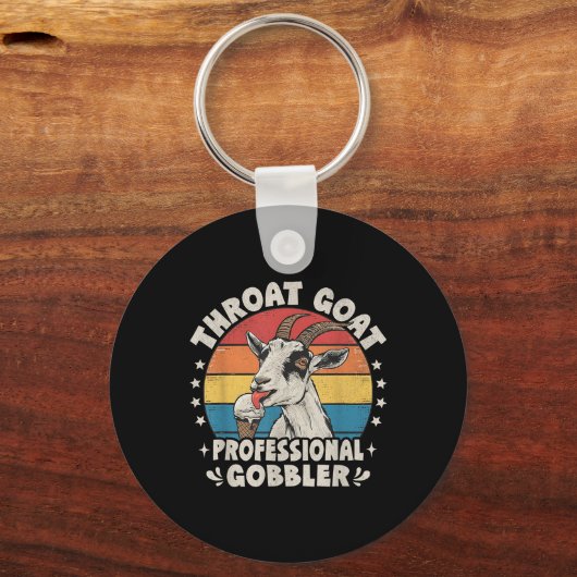 Keelgeitenretro ongepaste volwassen humor grappig sleutelhanger (Voorkant)