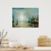 Keelmen die steenkool eten met maanlicht poster (Keuken)