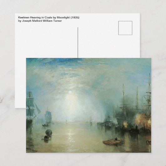 Keelmen Heaving Coals, maanlicht door Joseph Turne Briefkaart (Voorkant / Achterkant)