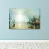 Keelmen Heaving Coals, maanlicht door Joseph Turne Canvas Afdruk (Insitu (Houten vloer))