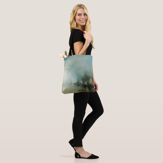 Keelmen Heaving Coals, maanlicht door Joseph Turne Tote Bag (Op model)