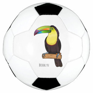 Keelsnaveltoekan vogel cartoon illustratie voetbal