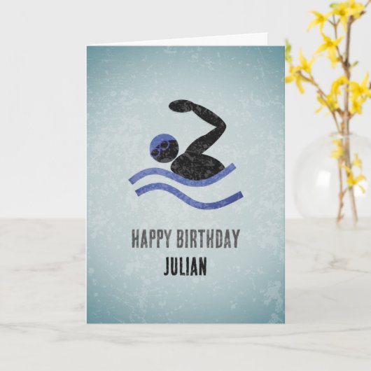 Keen Swimmer Metal Kijk - Gemelijke Aangepaste Dag Kaart (Gele Bloem)