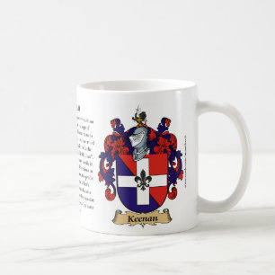 Keenan Family Coat of Arms (Crest) met inbegrip va Koffiemok