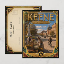 Keene New Hampshire Vintage Art Deco Gouden Tijdpe