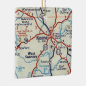 Keene NH  kaart Keramisch Ornament (Rechts)