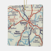 Keene NH  kaart Keramisch Ornament (Links)