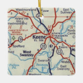 Keene NH  kaart Keramisch Ornament (Voorkant)